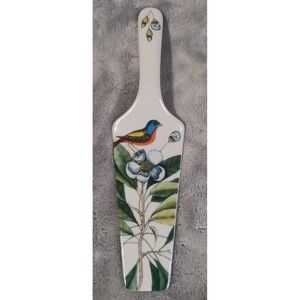Vintage Andrea by Sadek 10"Cake Pie Server Blue Bird Dogwood Flower Floral Japan